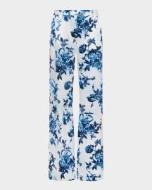 Lx27Agence Painterly Floral Pilar Wide-Leg Pants at Neiman Marcus