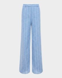 Lx27Agence Pilar Pinstriped Wide-Leg Pants at Neiman Marcus