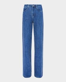 Lx27Agence Quincy Embellished High-Rise Wide-Leg Jeans at Neiman Marcus