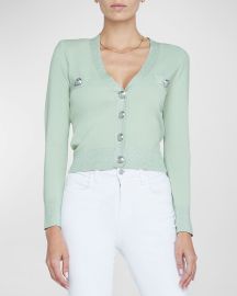 Lx27Agence Taya Cropped V-Neck Cardigan at Neiman Marcus