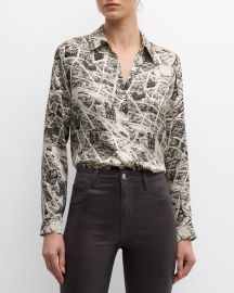 Lx27Agence Tyler Paris-Printed Silk Blouse at Neiman Marcus