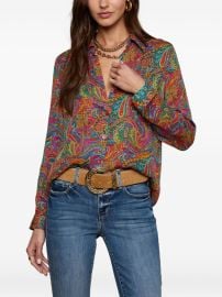 Lx27Agence paisley-print long-sleeve Shirt Pink at Farfetch