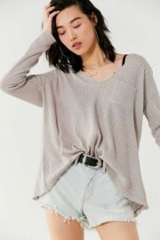 Lyla Thermal Long Sleeve Top at Urban Outfitters