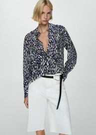 Lyocell printed shirt - Women MANGO USA at Mango