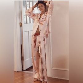 LyreBird Silky Pajama Pant Set at Anthropologie