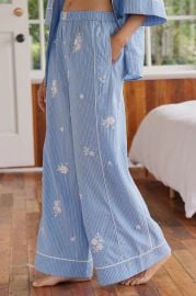 Lyrebird 100 Cotton Embroidered Boxer Pants at Anthropologie