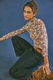 Lyric Sheer Lace Long Sleeve Turtleneck Top2 at Free People