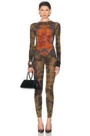 M&eacute;daillon Mesh Printed Catsuit at FWRD