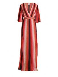 M Missoni - Textured Stripes Plunging Maxi Dress at Saks Fifth Avenue