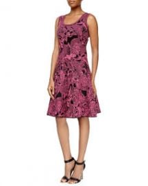 M Missoni Floral Intarsia-Knit Dress Pink at Neiman Marcus