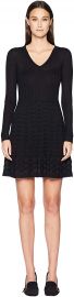 M Missoni Long Sleeve Geometric Jacquard Short Dress at Zappos