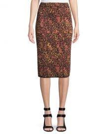 M Missoni Metallic Animal-Print Pencil Skirt at Neiman Marcus