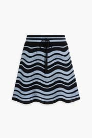 M Missoni Striped crochet knit cotton blend mini skirt at The Outnet