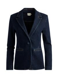 MACEY DENIM FITTED BLAZER in DARK RINSE ALICE OLIVIA at Alice + Olivia