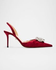 MACH amp MACH Galaxy Satin Crystal Slingback Pumps at Neiman Marcus