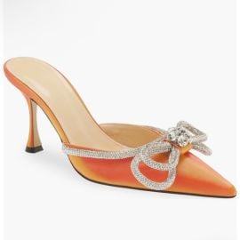 MACH amp MACH Shoes Mach Mach Crystal Double Bow Pointed Toe Mule Poshmark at Poshmark