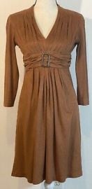 MADISON Brown Snake Skin Print V Neck Long Sleeve Dress Lined Womens Size 2 eBay at eBay