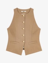 MAJE - Striped Sleeveless Wool-Blend Waistcoat | Selfridges.com at Selfridges