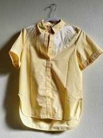 MAJE Feather embroidered poplin shirt in pastel yellow size 1 eBay at eBay