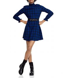 MAJE RIVINE PLAID A-LINE MINI  at Bloomingdales