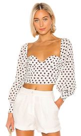 MAJORELLE Emily Top in Maroon Dot at Revolve