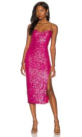 MAJORELLE Maizie Midi Dress in Hot Pink at Revolve