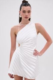 MAKE IT WORK PLEATED MINI DRESS IN WHITE AKIRA at Akira