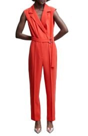 MANGO Belted Wrap Jumpsuit at Nordstrom