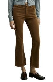 MANGO Corduroy Crop Bootcut Pants at Nordstrom