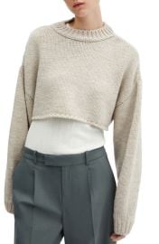 MANGO Crewneck Crop Sweater at Nordstrom