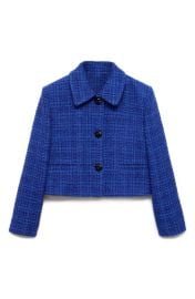 MANGO Crop Tweed Jacket at Nordstrom