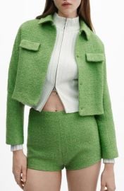 MANGO Crop Tweed Jacket at Nordstrom