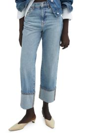 MANGO Cuff Wide Leg Jeans at Nordstrom