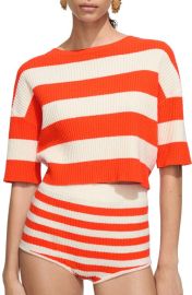 MANGO Gabriela Stripe Elbow Sleeve Sweater at Nordstrom