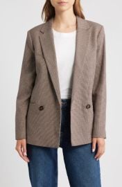 MANGO Houndstooth Double Breasted Blazer at Nordstrom