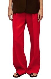 MANGO Limona Pleat Front Wide Leg Linen Pants at Nordstrom