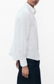MANGO Linen Button-Up Shirt at Nordstrom