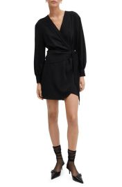 MANGO Long Sleeve Wrap Dress at Nordstrom