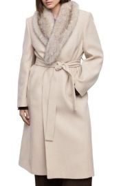 MANGO Manteco Longline Trench Coat with Removable Faux Fur Collar at Nordstrom