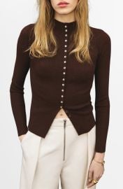 MANGO Mock Neck Cardigan at Nordstrom
