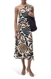 MANGO Nata One-Shoulder Midi Dress at Nordstrom