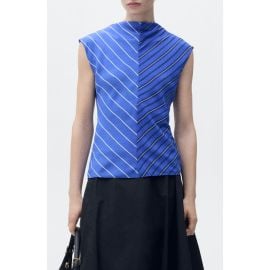 MANGO Noeli Colorblock Stripe Funnel Neck Top at Nordstrom
