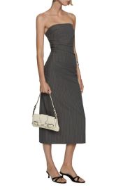 MANGO Pinstripe Strapless Midi Dress at Nordstrom