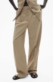 MANGO Pleated Straight Leg Pants at Nordstrom