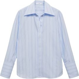 MANGO Regular Fit Stripe Cotton Button-Up Shirt at Nordstrom