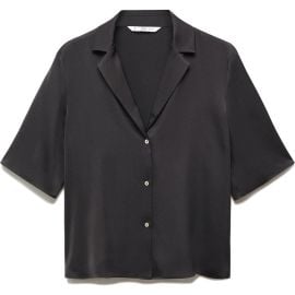 MANGO Satin Camp Shirt at Nordstrom