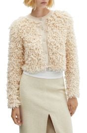 MANGO Textured Crop Cardigan at Nordstrom