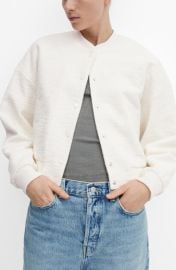 MANGO Tweed Bomber Jacket at Nordstrom