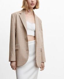 MANGO Women39s Gingham Blazer - Macy39s at Macys