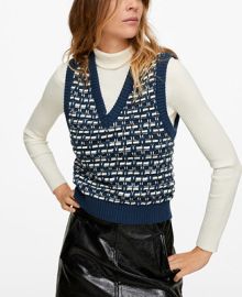 MANGO Womens Contrasting Knit Gilet  Reviews - Sweaters - Women - Macys at Macys